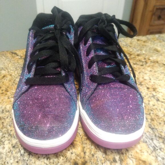 Heelys Girls Split Purple Aqua Skate Shoes Glitter Roller Shoes Size Youth 4 - Picture 8 of 12